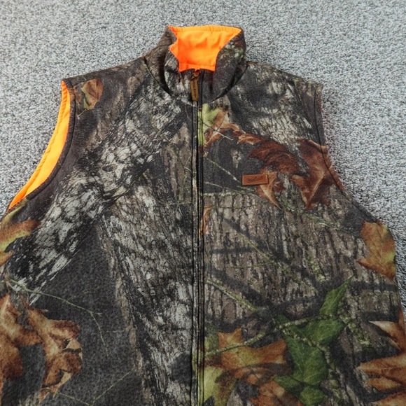 Woolrich Other - Woolrich Vest Mens M Brown Camo Blaze Orange Reversible Full Zip Hunting Outdoor